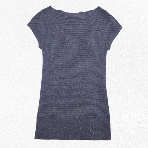 Calvin Klein Dark Plum Rib Knit Tunic Sweater Merino Alpaca Minimalist Size XS - Picture 1 of 8